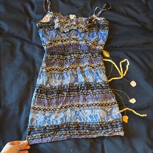 Blue Patterned Women's Dress